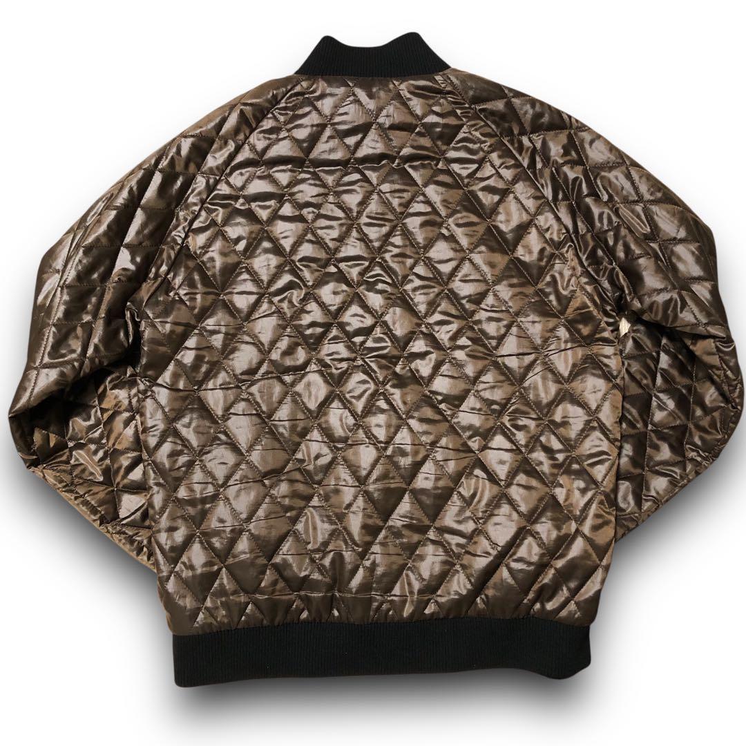 良品‼️ 千鳥 リバーシブル ロゴ 刺繍 キルティング L ブルゾン - メルカリ