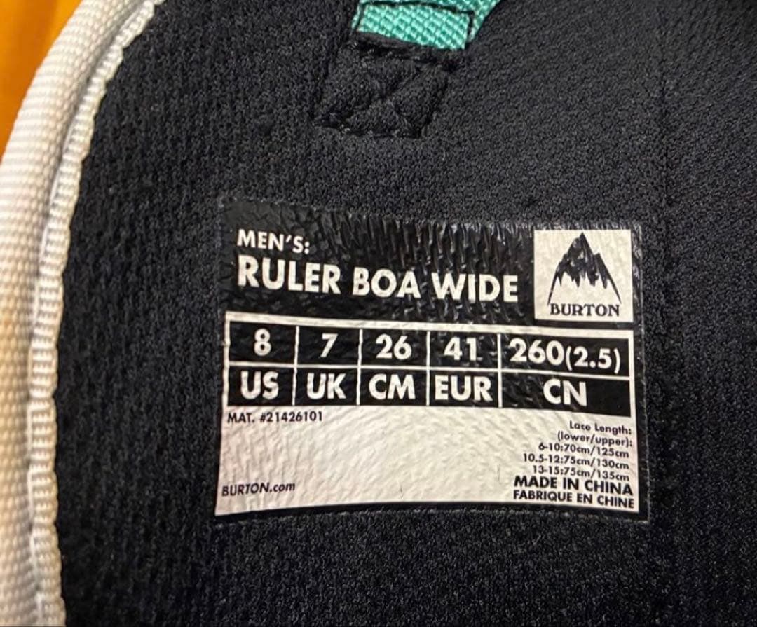 Burton Ruler BOA WIDE 26.0cm 美品