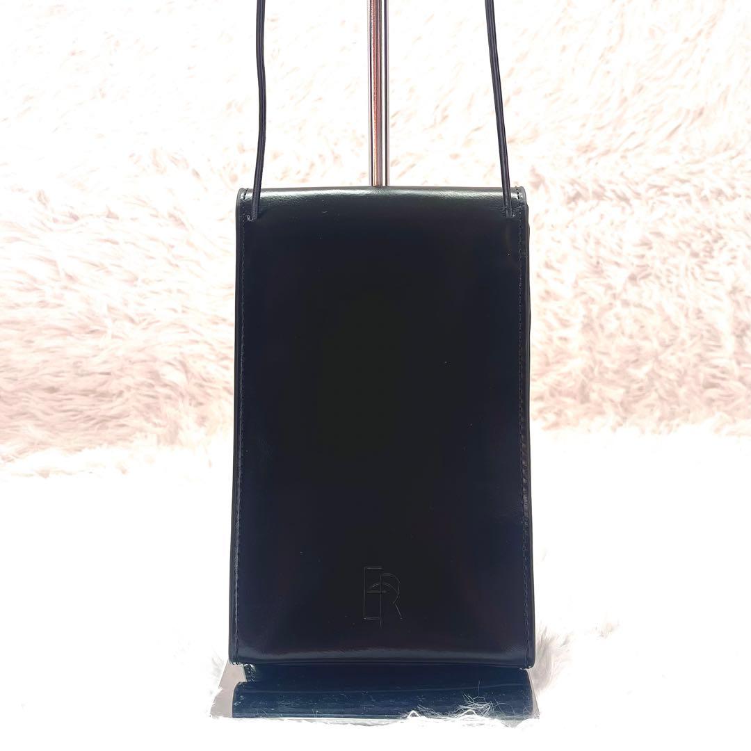 エトレトウキョウ ショルダーバッグ ブラック レザー レザーコードミニショルダー