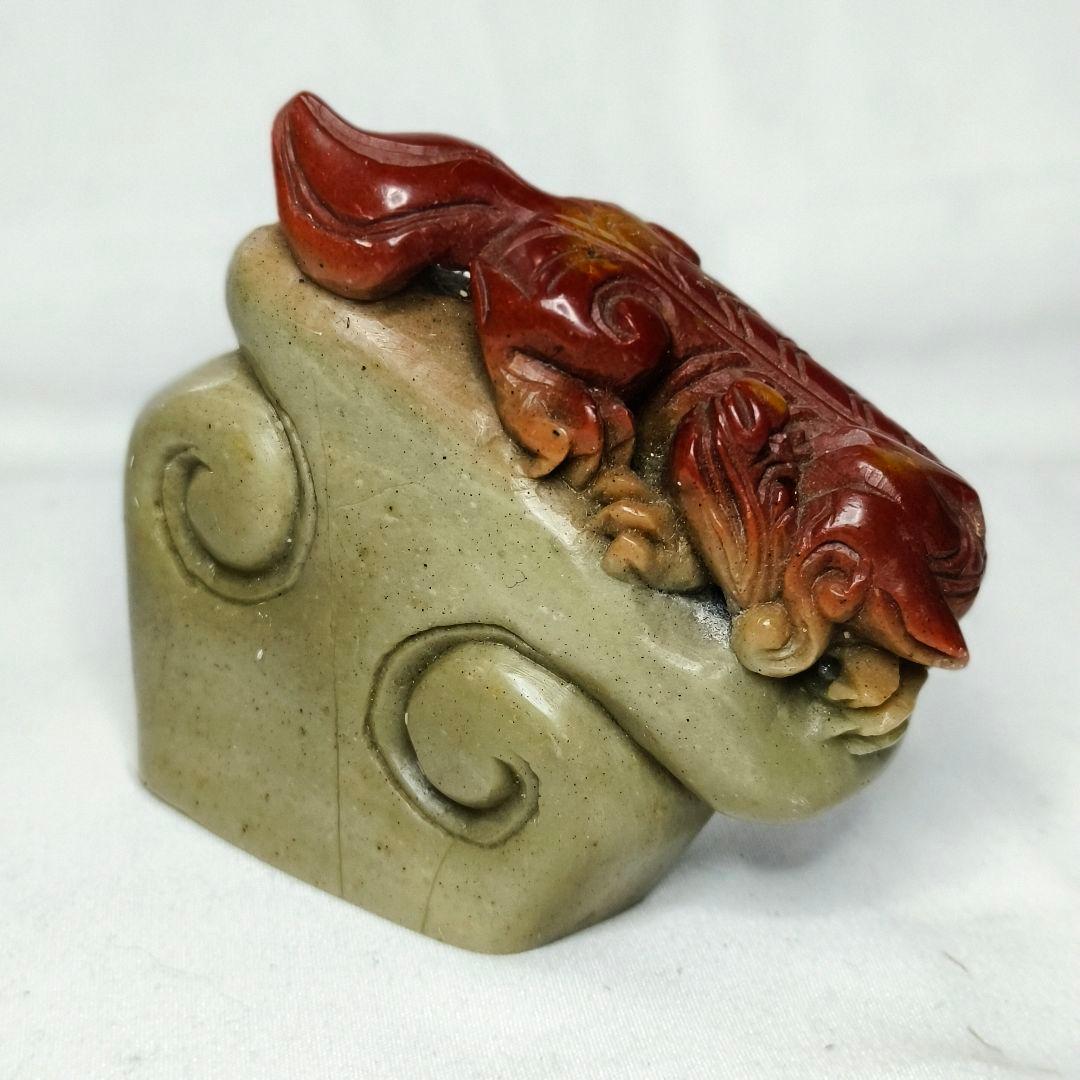 寿山石 印鑑石 天然石 手彫り 中国骨董 未使用 コレクター放出美品 風水置物 珍品旧蔵* 【清代篆刻家 次閑】寿山石 彫刻 攜童訪友 人物