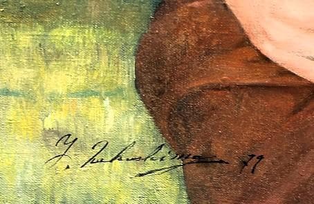 中島義行　タイトル「聖母子」　P１２号　リアリズム最高傑作　真作保証