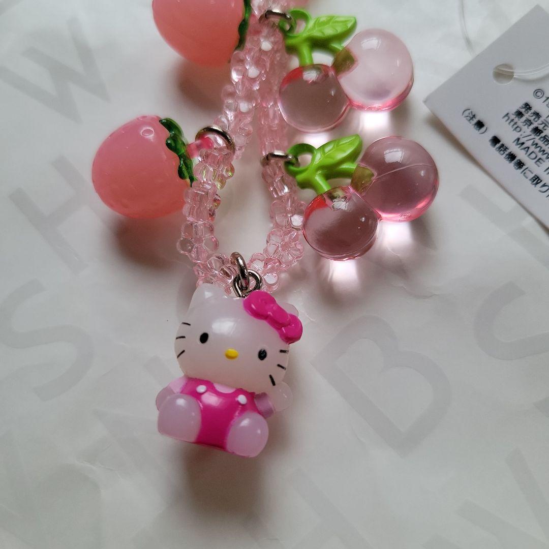 HELLOKITTYストラップフルーツビーズ2001年平成レトロ入手困難キティ