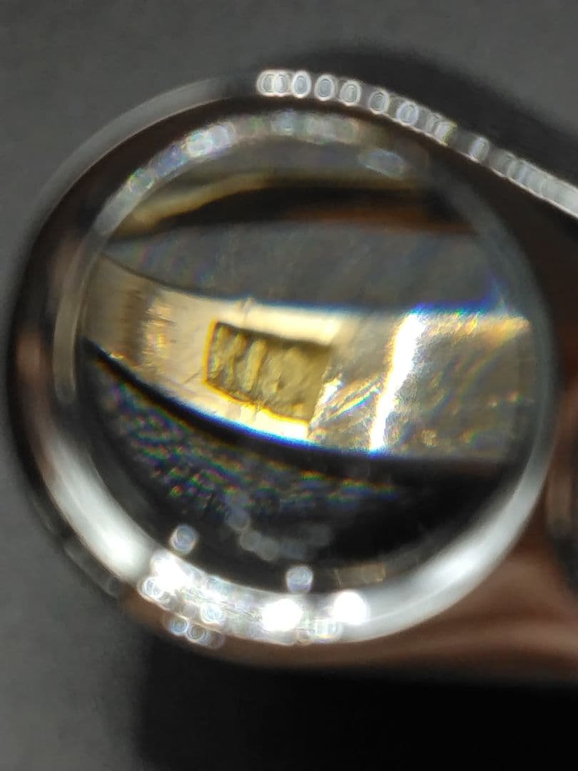 ​【昭和レトロ】K18 ブルー合成石 彫金 透かし ヴィンテージリング 指輪