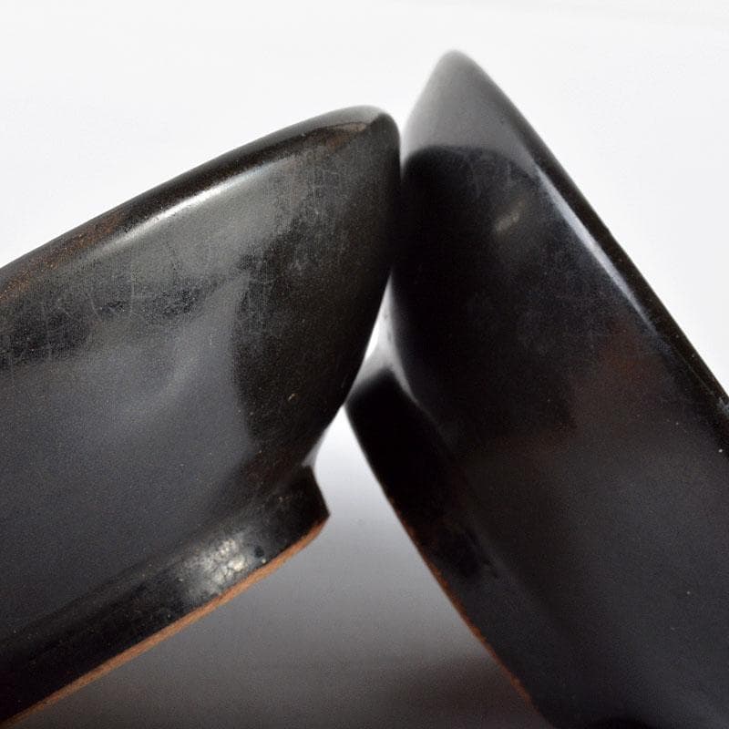 中国　南宋　吉川窯　木葉天目碗　一對　C　R4467