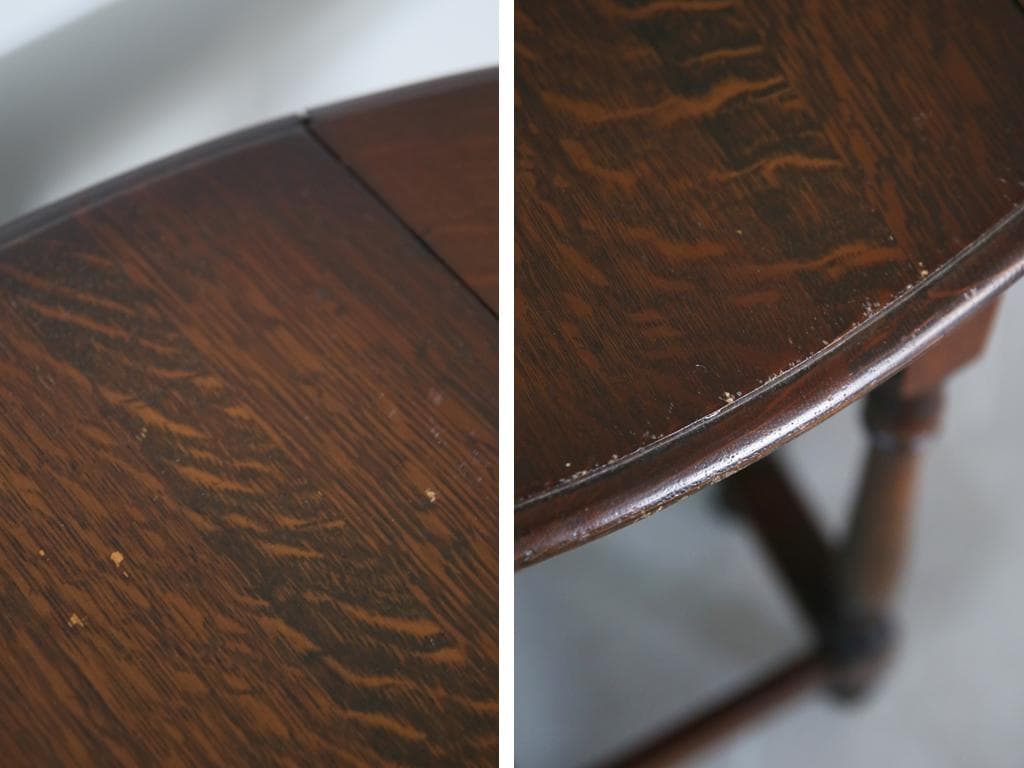 英国アンティーク木製ゲートレッグテーブル/ダイニング机バタフライ(89-250)