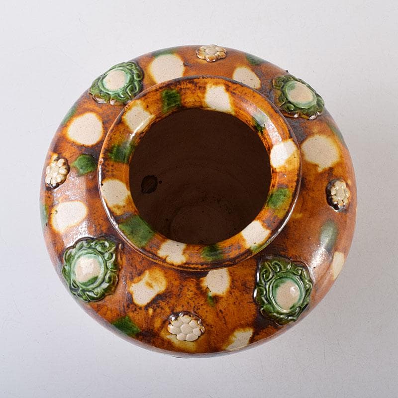 中国 唐三彩 丸壺 C R8655H