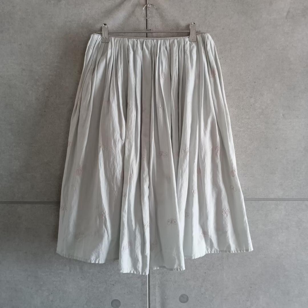 MinaPerhonen ミナペルホネン　スカート　刺繍　蝶　日本製　X1700