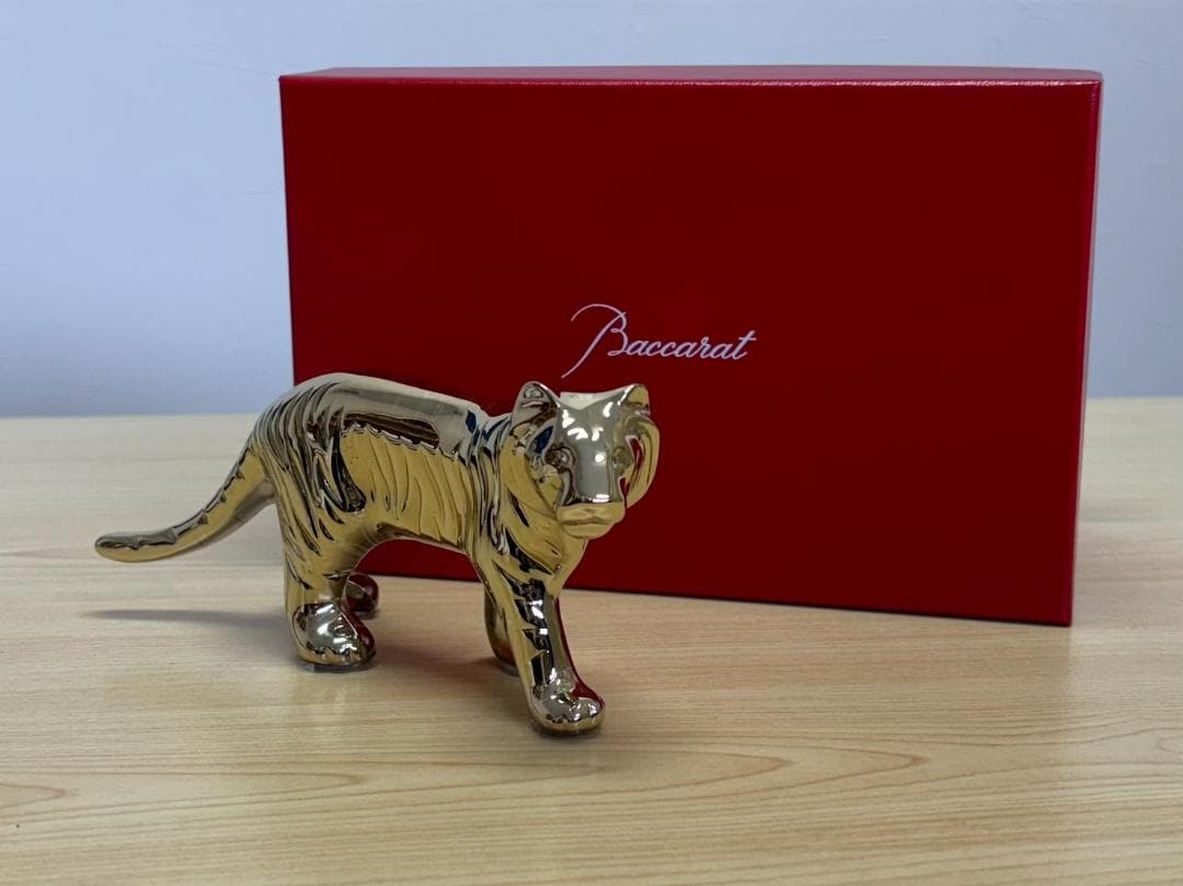 Baccarat バカラ 虎 寅 ゴールド 干支 オブジェ 置物 インテリア