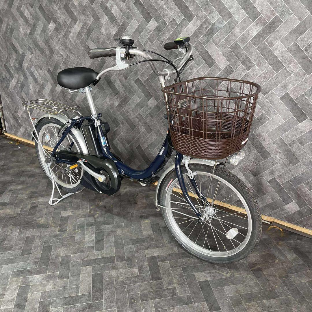 電動アシスト自転車 ネイビー 前カゴ付き