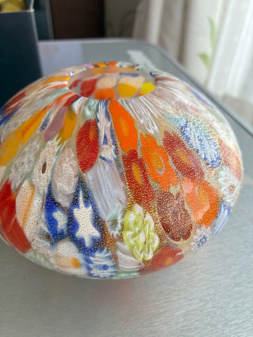 ベネチアガラスFOTOGRAFO 多色ガラス製キャンドルホルダー 美術品