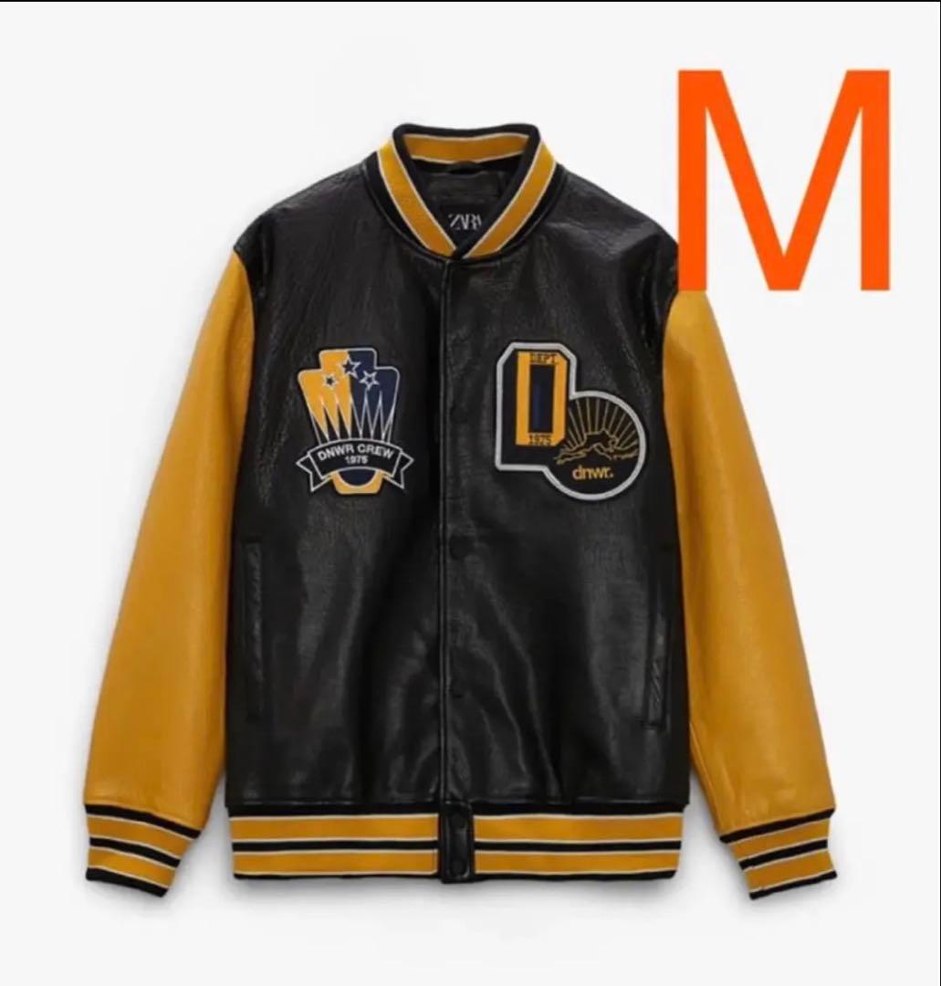 ZARA オールレザースタジャン ボンバージャケット Mサイズ