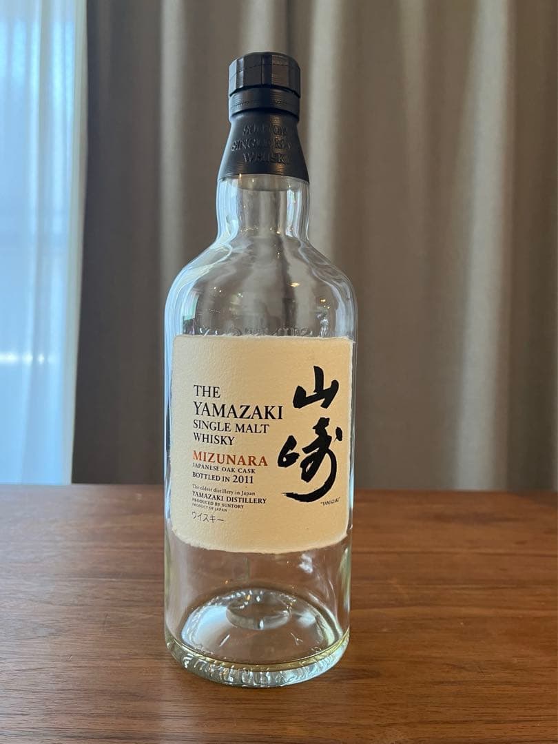 <希少> 山崎 ミズナラオークカスク 2011年　空瓶　箱付き 山崎ミズナラ2011！ 希少> 山崎 ミズナラオークカスク 2011年 空瓶 箱