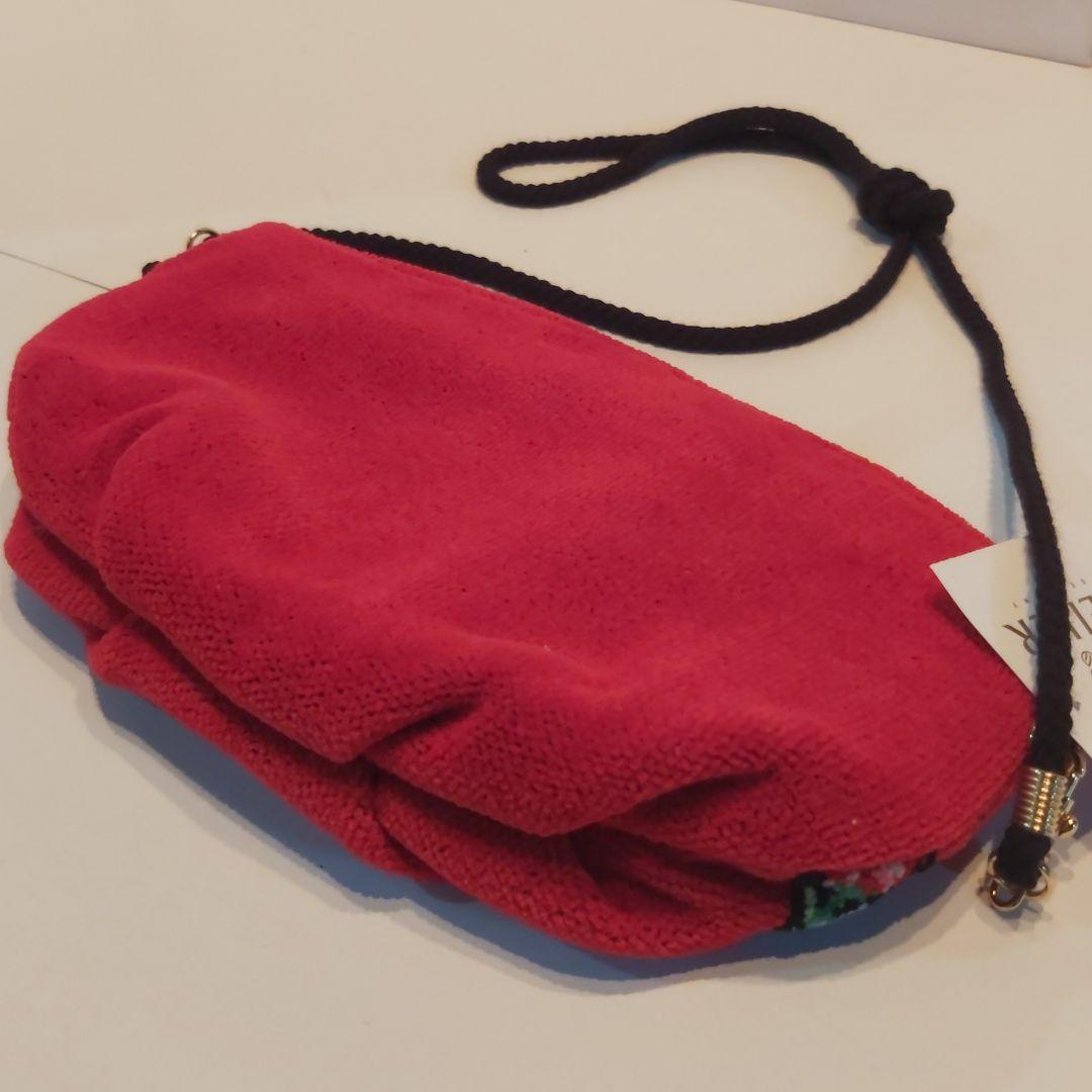 フェイラー 新品 ショルダーバッグ ポーチ 2way 赤 ショルダーストラップ付