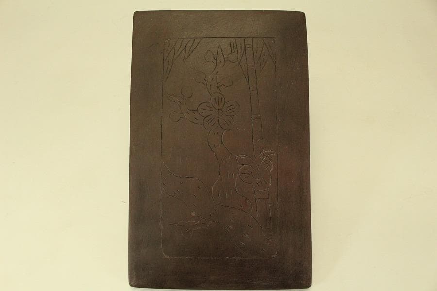 古い 文房具 硯 二面 筆 三本 まとめて(ZE538)｜