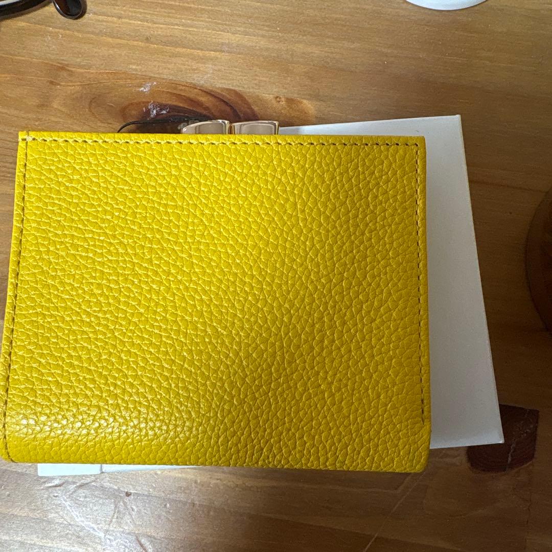 皇居 二つ折り財布 牛革 箱付き がま口