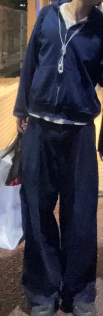 裏サーマルジップパーカー　70s USA製　紺