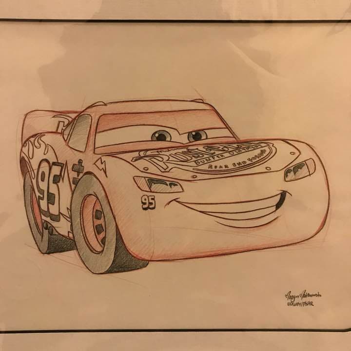 カーズ Art Of Disney 世界に一枚 ラフスケッチ マックイーン