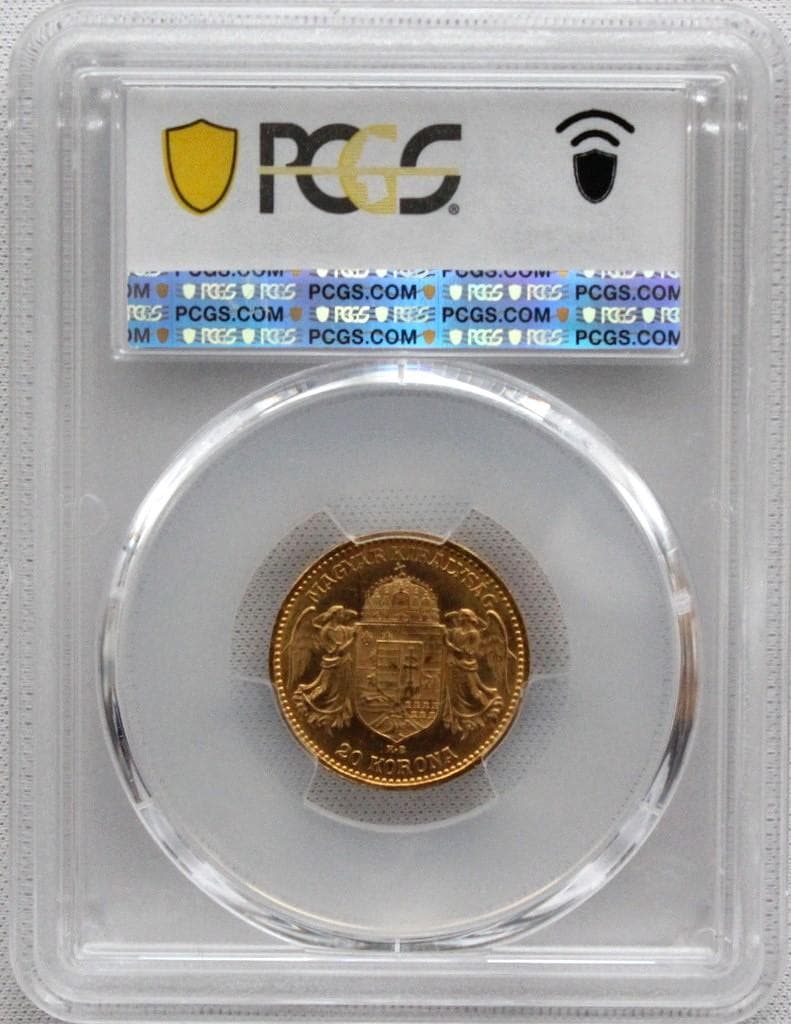 1914年 ハンガリー フランツ・ヨーゼフ 20コロナ金貨 PCGS MS62＋
