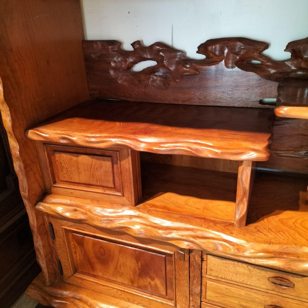 M○WS東名 希少 和ヴィンテージ 屋久杉 茶棚 飾り棚 サイドボード