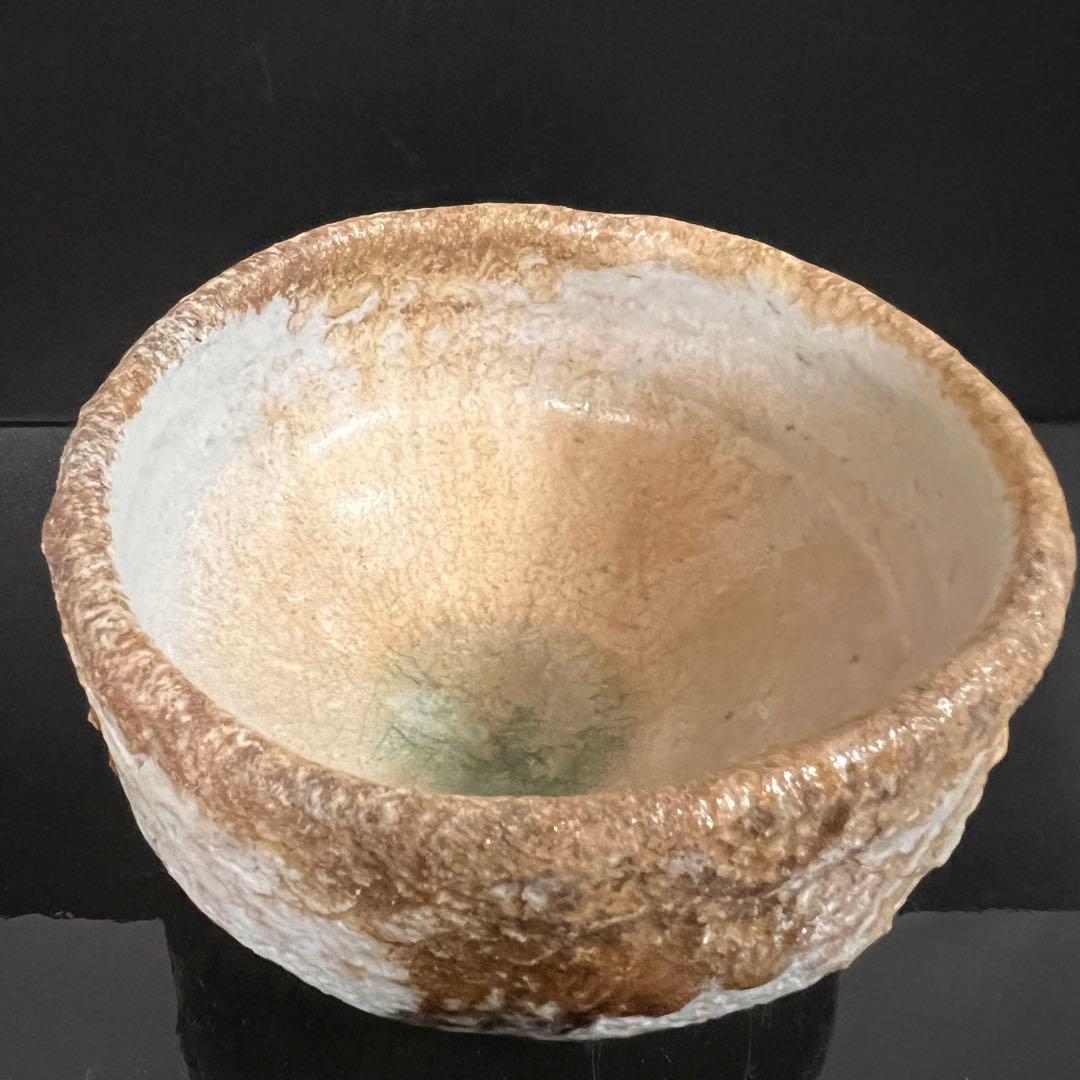 月形那比古 志野茶碗 茶道具 共箱 本物保証！茶碗 茶碗 茶道具 共布