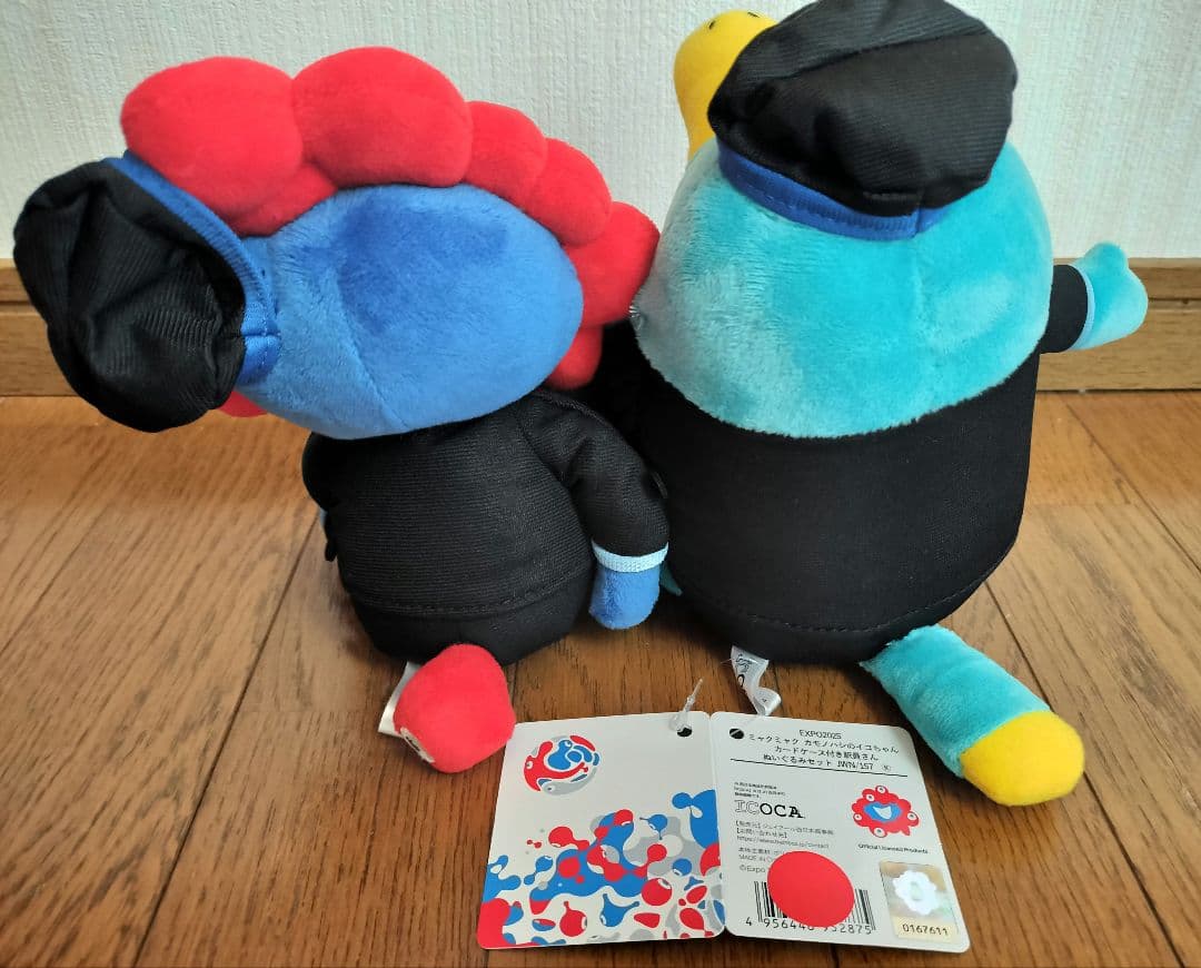 関西万博限定ICOCA イコちゃん、ミャクミャク駅員さんぬいぐるみ