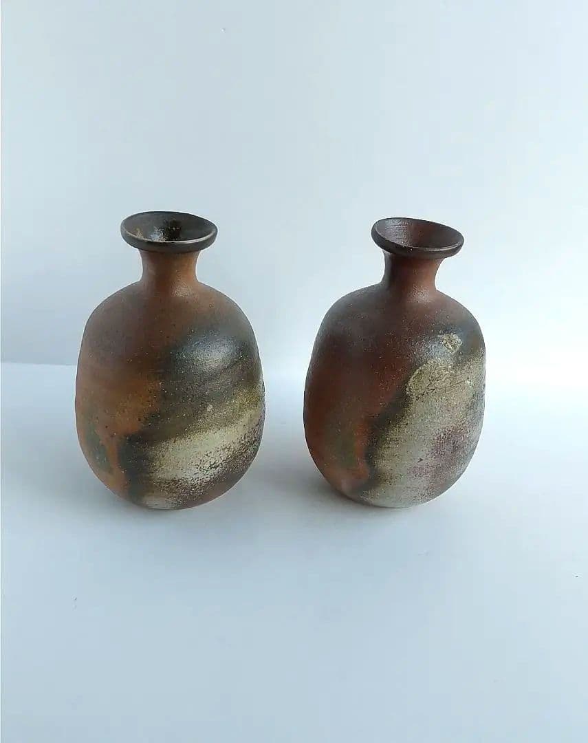 備前焼　酒器揃い(徳利２本、ぐい呑５個)セット