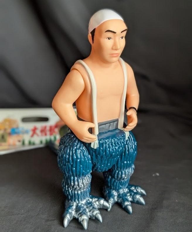 ☆M1号 中島春雄 ゴジラ レトログリーン ソフビ 脚シルバー尾