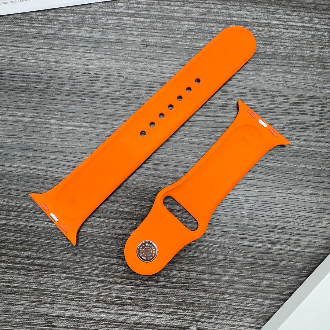2654 ほほ未使用　Apple Watch エルメス　オレンジラバー