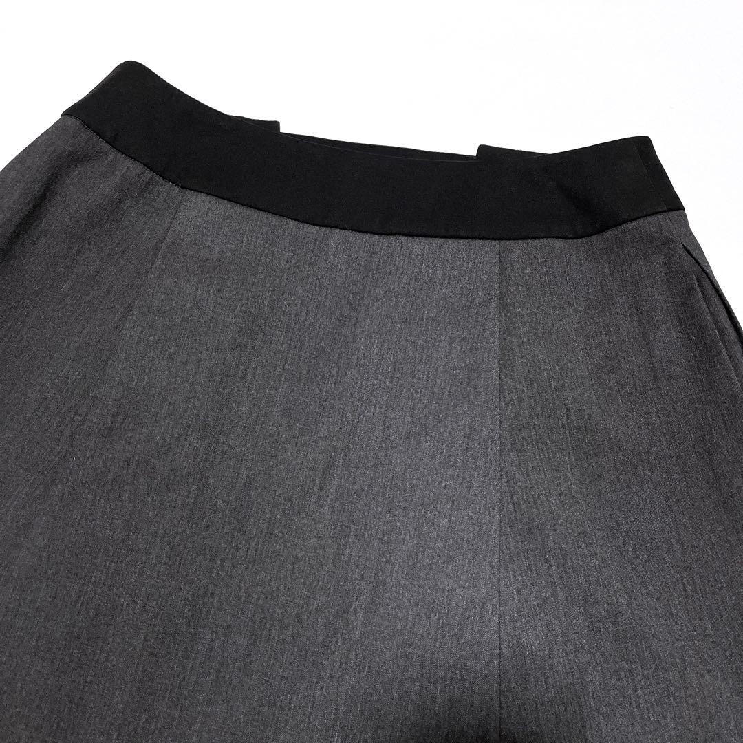 Reneルネ【極美品】バイカラータックミディスカート フロントボタン メタル釦