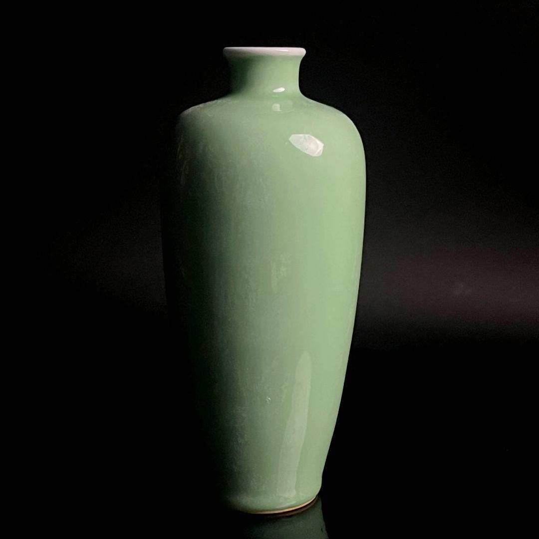 唐物 粉青釉観音瓶 大清康熙年製 款 中国美術 古玩 SN662