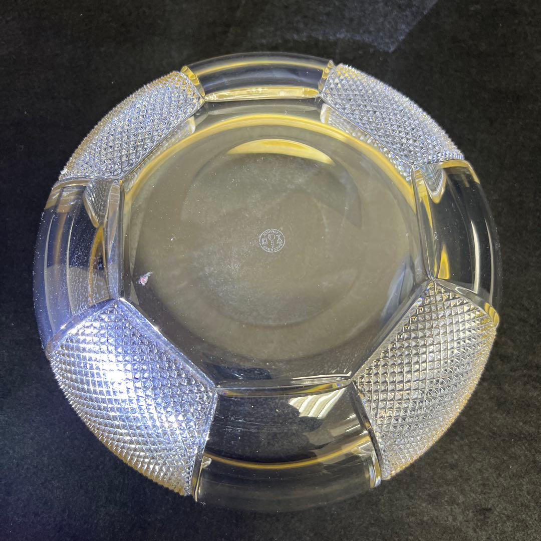 春海バカラ 金彩切子鉢 口径約21.5㎝ 東Y7-1217☆1F