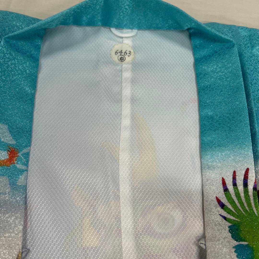 5～7歳男の子用 セット内容着物羽織、襦袢 3点セット、淡いオーシャンブルー