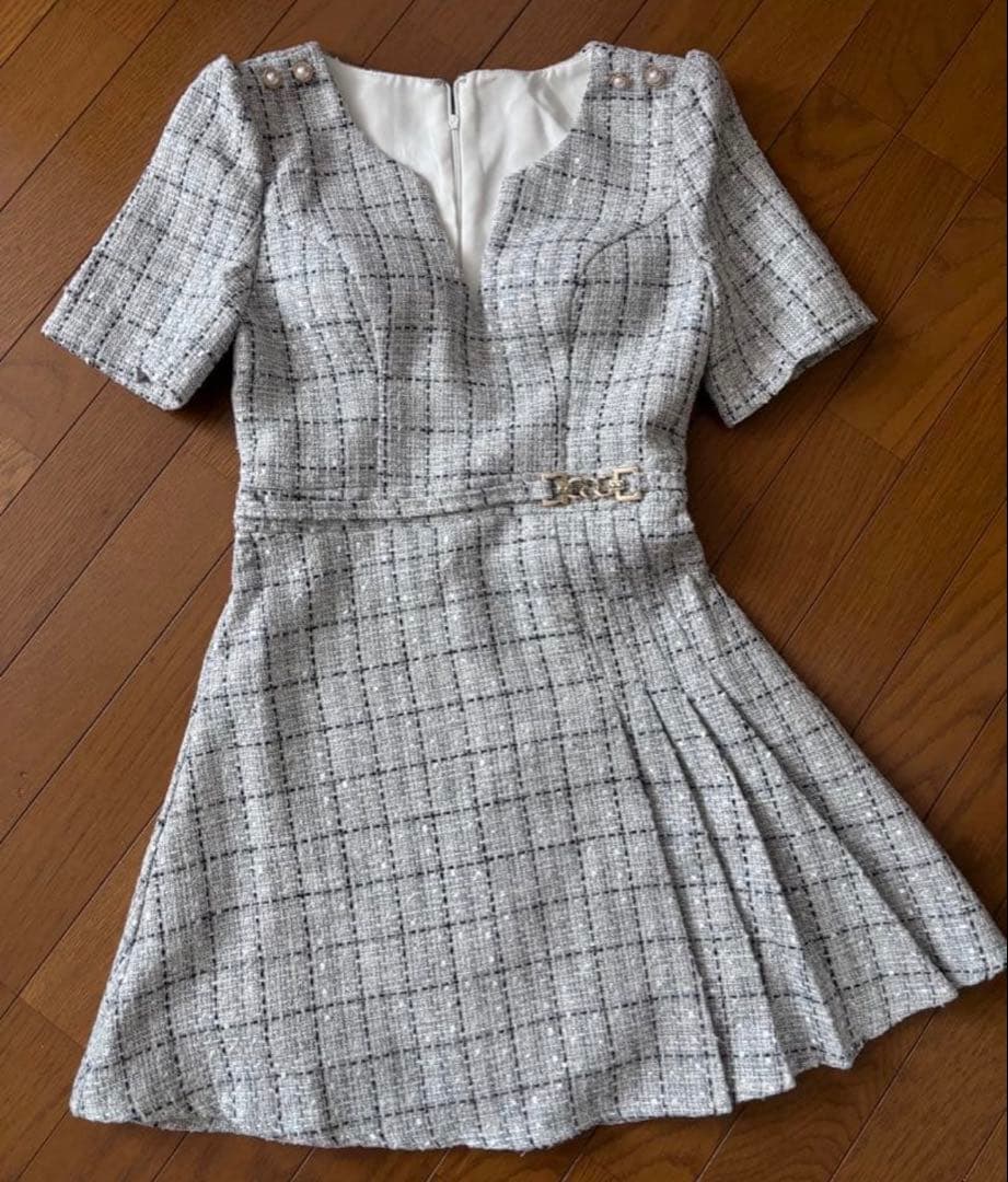 JEWELS ツイードワンピースドレスM