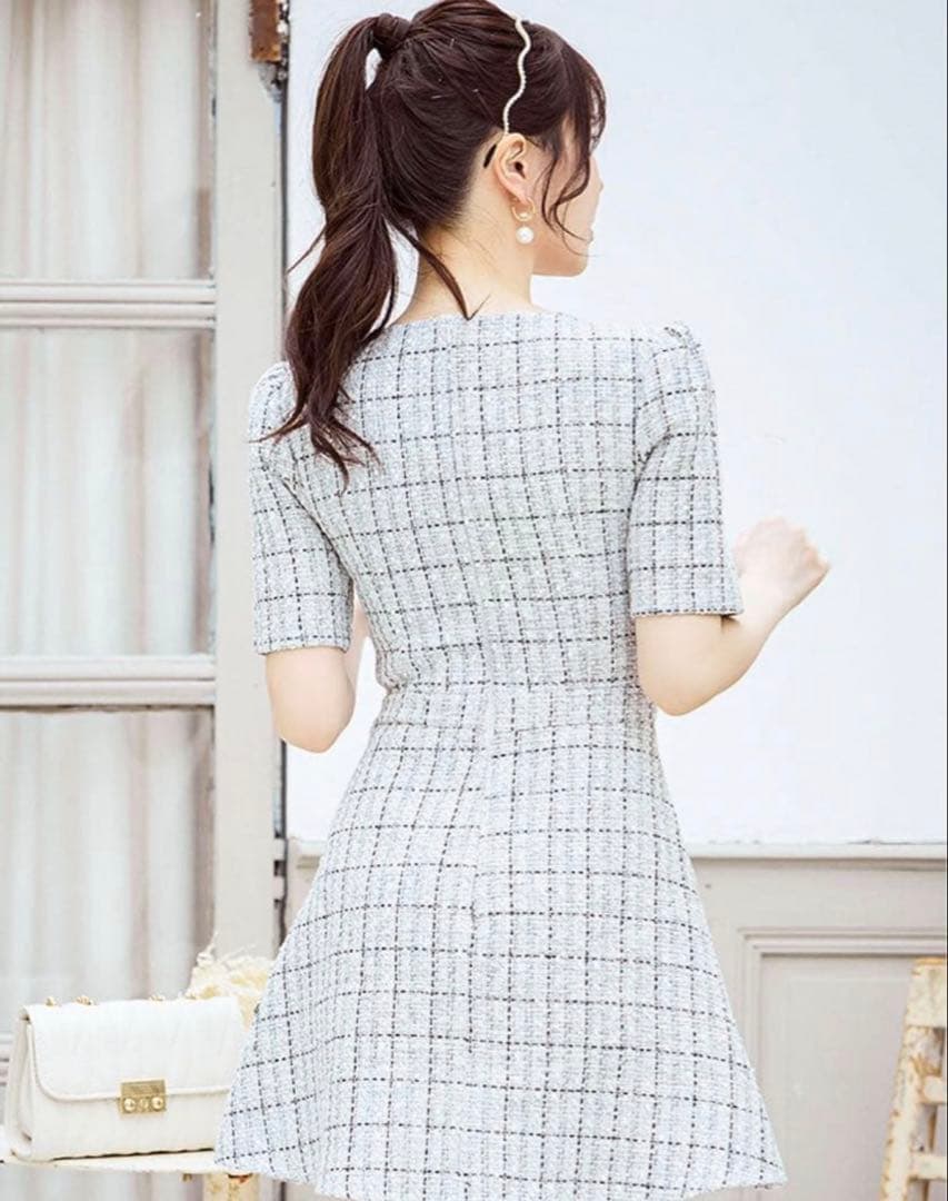 JEWELS ツイードワンピースドレスM