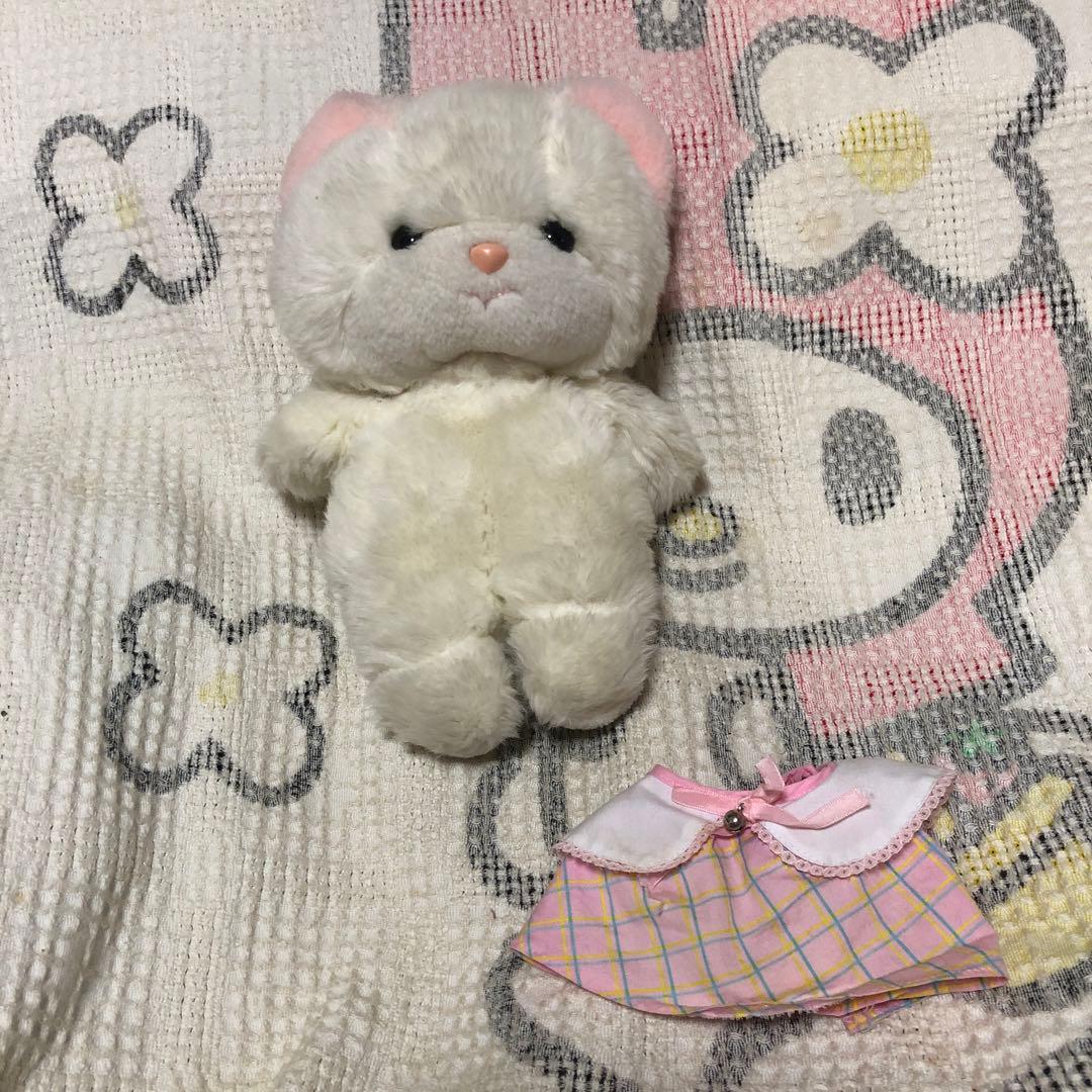 当時の物　昭和レトロ　ヴィンテージ 吉徳　クリーミー　猫　ぬいぐるみ　中古　②