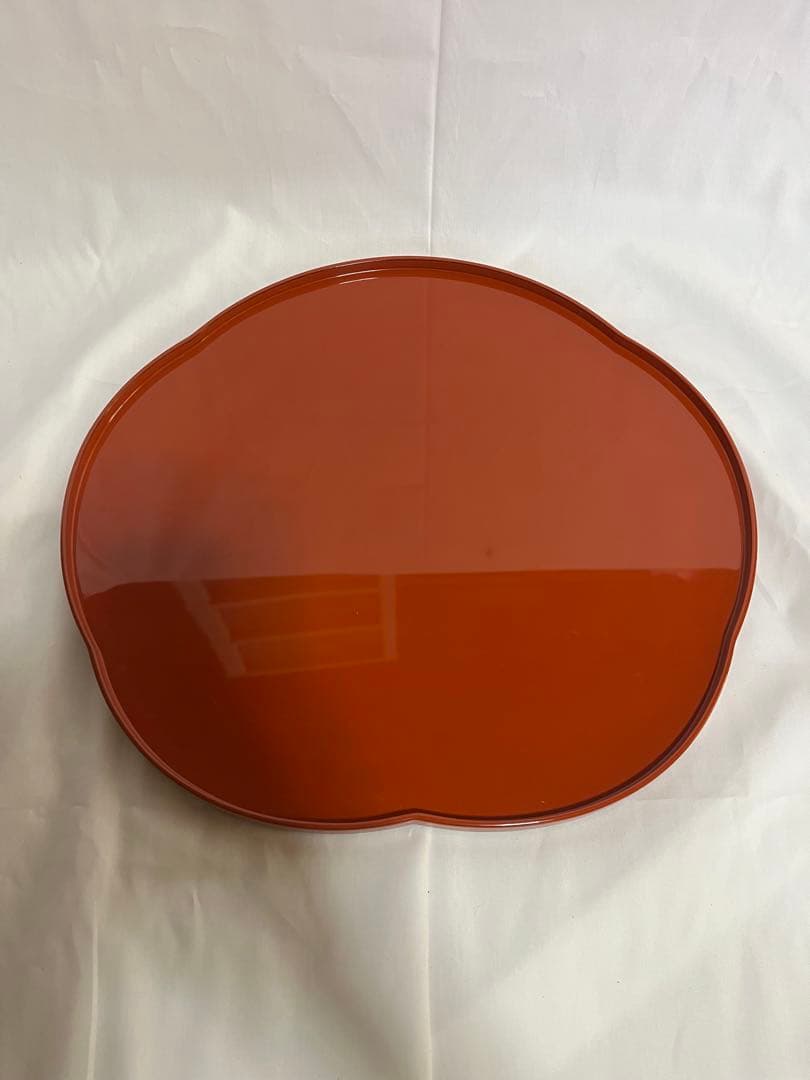 輪島塗 卓上膳 梅型 洗朱 5枚セット 漆器 桐箱