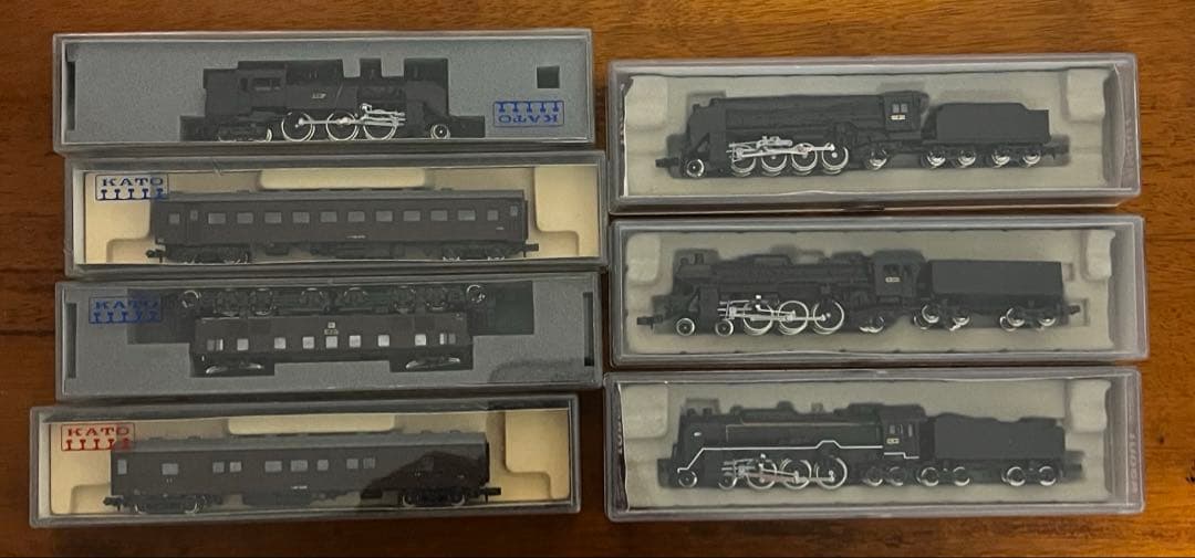 Nゲージ蒸気機関車 6両セット 黒