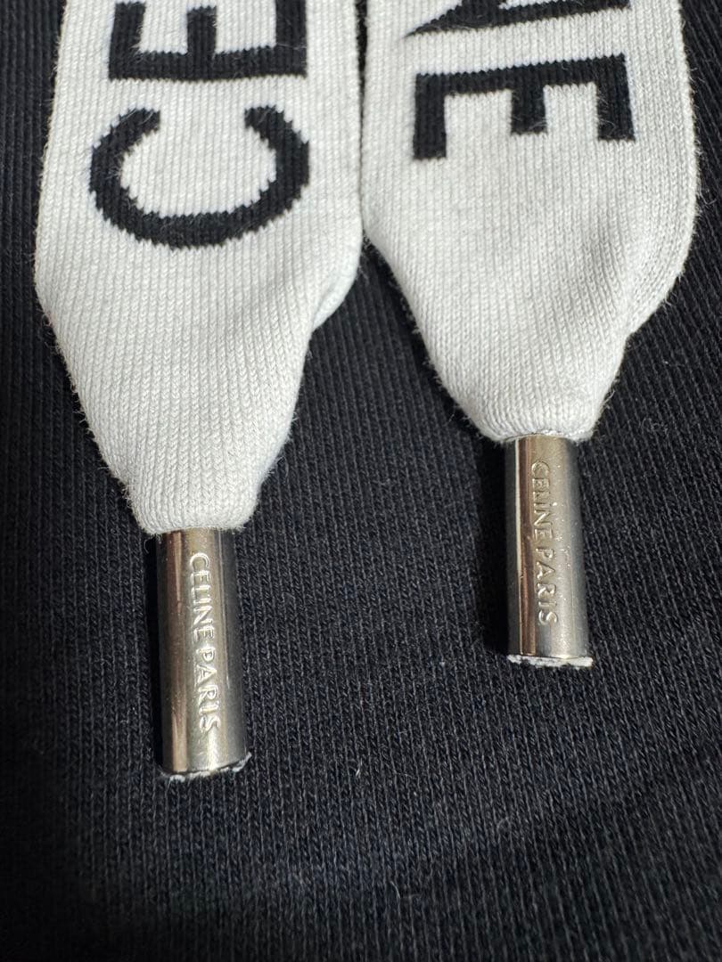 CELINE ブラック フード付きパーカー Lサイズ