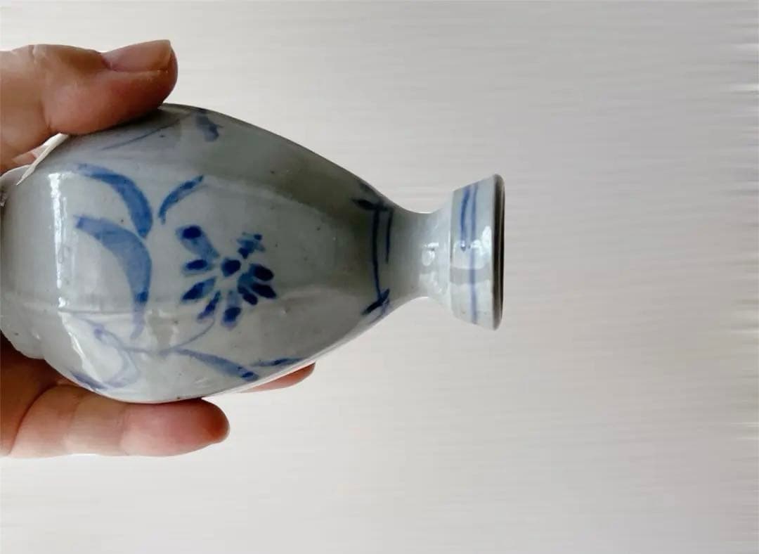 李朝 染付 徳利 染め付け おちょぼ口 おちょこ 一輪挿しにも 染付