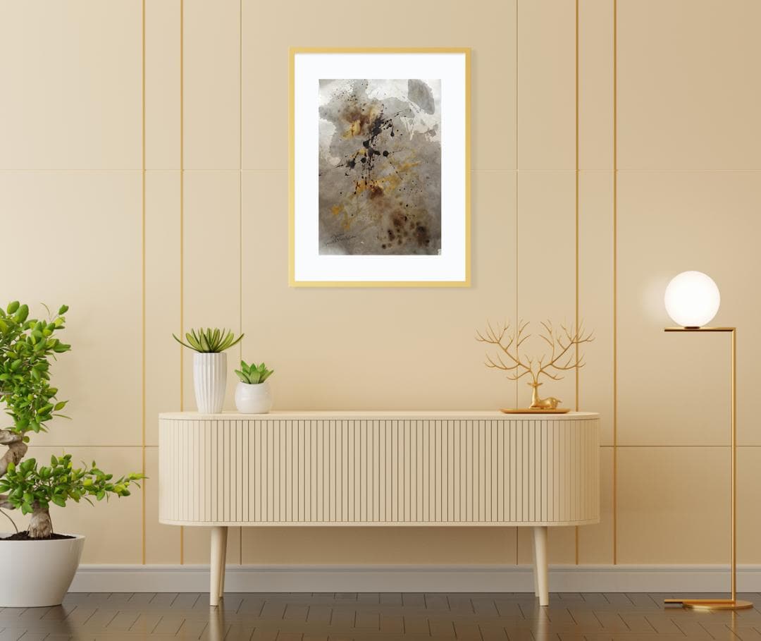 【新品額装付】抽象画　モダンアート　新築祝い　開業祝い　結婚祝い　誕生祝い