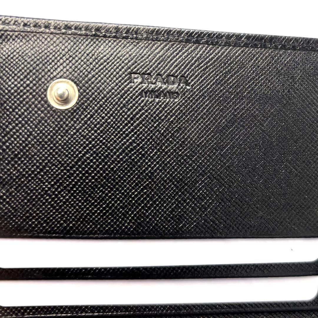 PRADA プラダ 長財布 サフィアーノレザー ブラック ロゴ レディース 箱