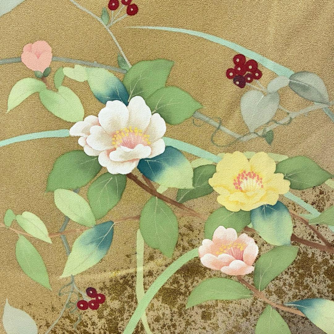 D200 訪問着 花模様 正絹 着物 袷 しつけ糸付き未使用極美品 - メルカリ