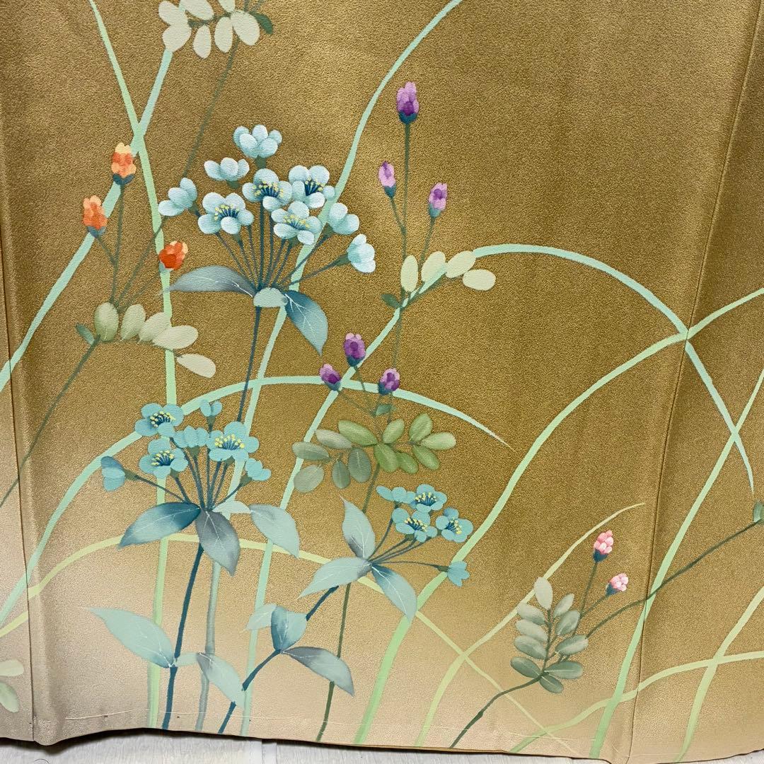 D200 訪問着 花模様 正絹 着物 袷 しつけ糸付き未使用極美品 - メルカリ