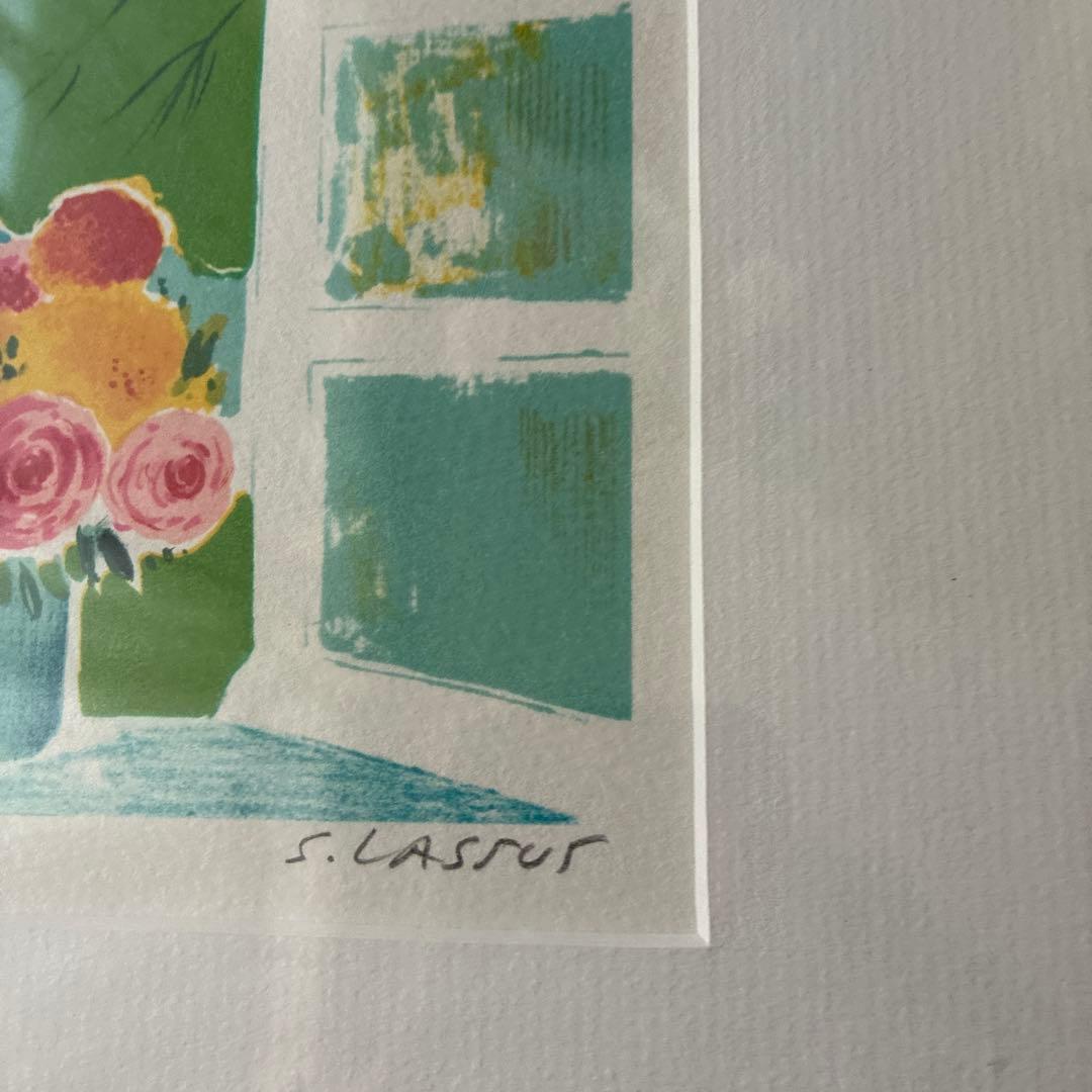 セルジュ・ラシス 白馬と窓辺の薔薇 - メルカリ