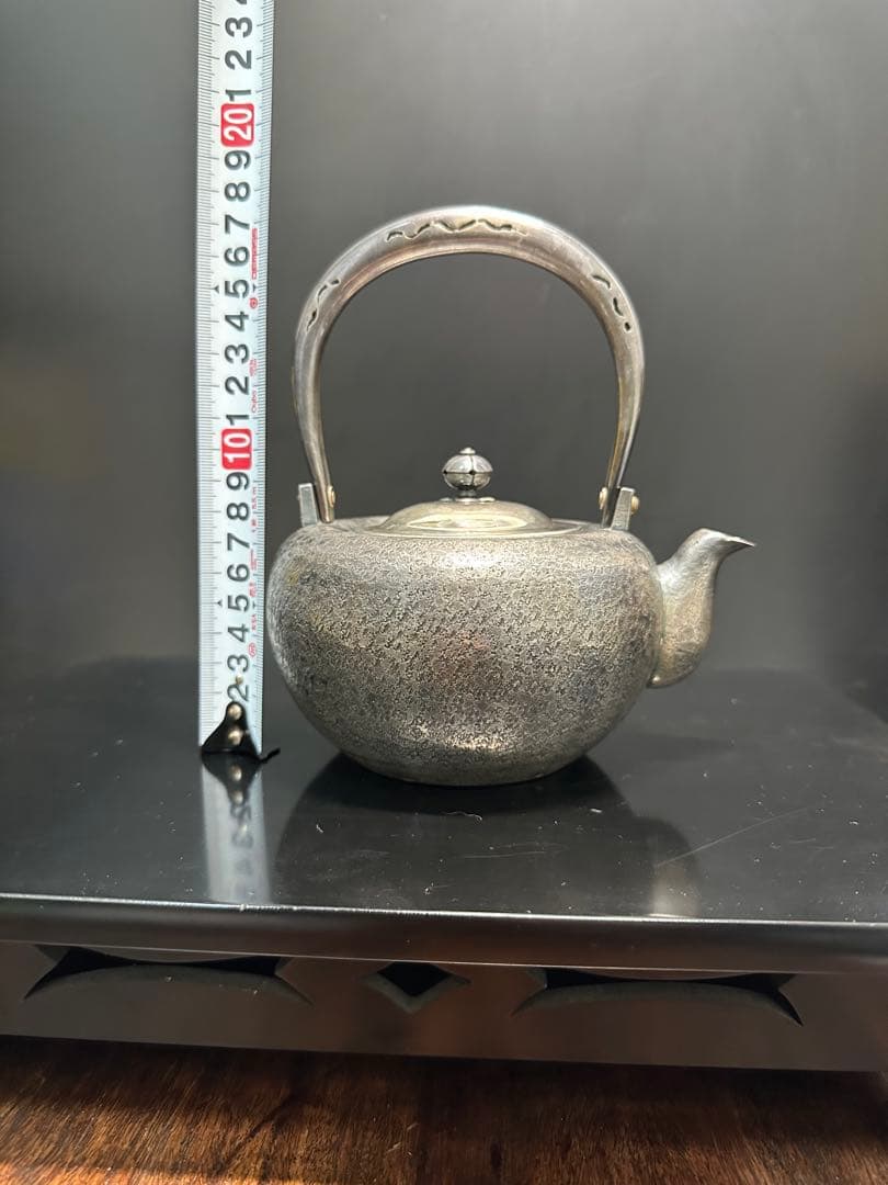 銀瓶 在銘 政晴 純銀 急須 666g 骨董 古美術