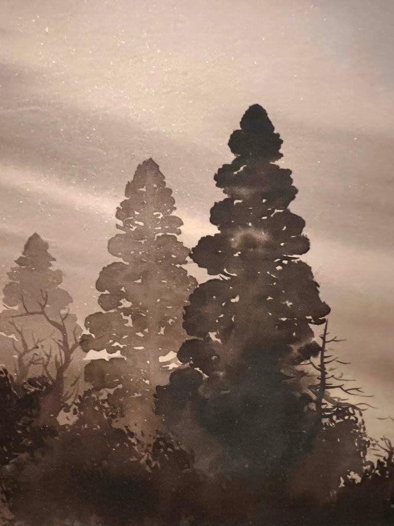 加瀬至 赤富士 肉筆 共箱 日本画 掛け軸 掛軸 正月 富士 縁起物 絵画アート