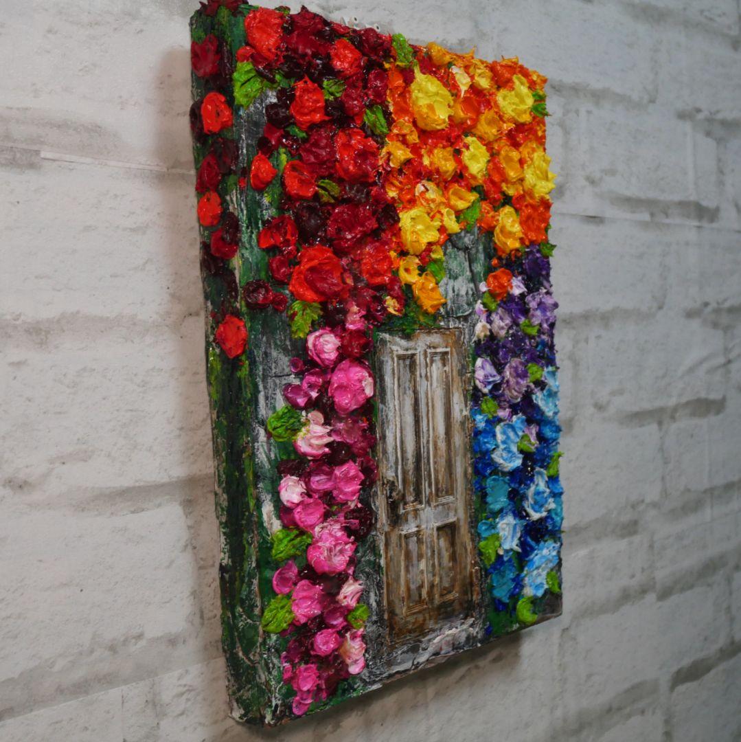 油絵 油彩 油彩画 絵画 絵【扉の先の青い世界の一本木】