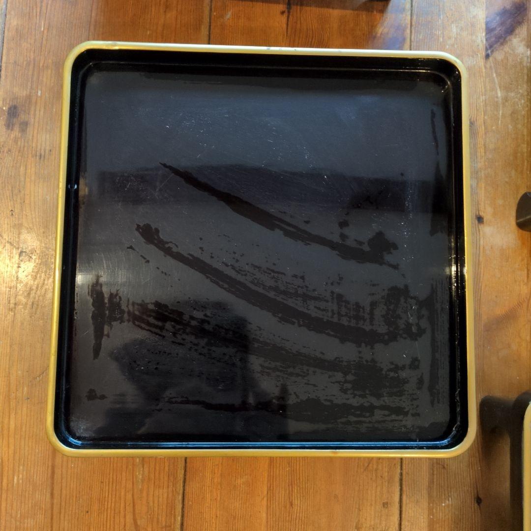 アンティーク　 黒のお膳 　４脚