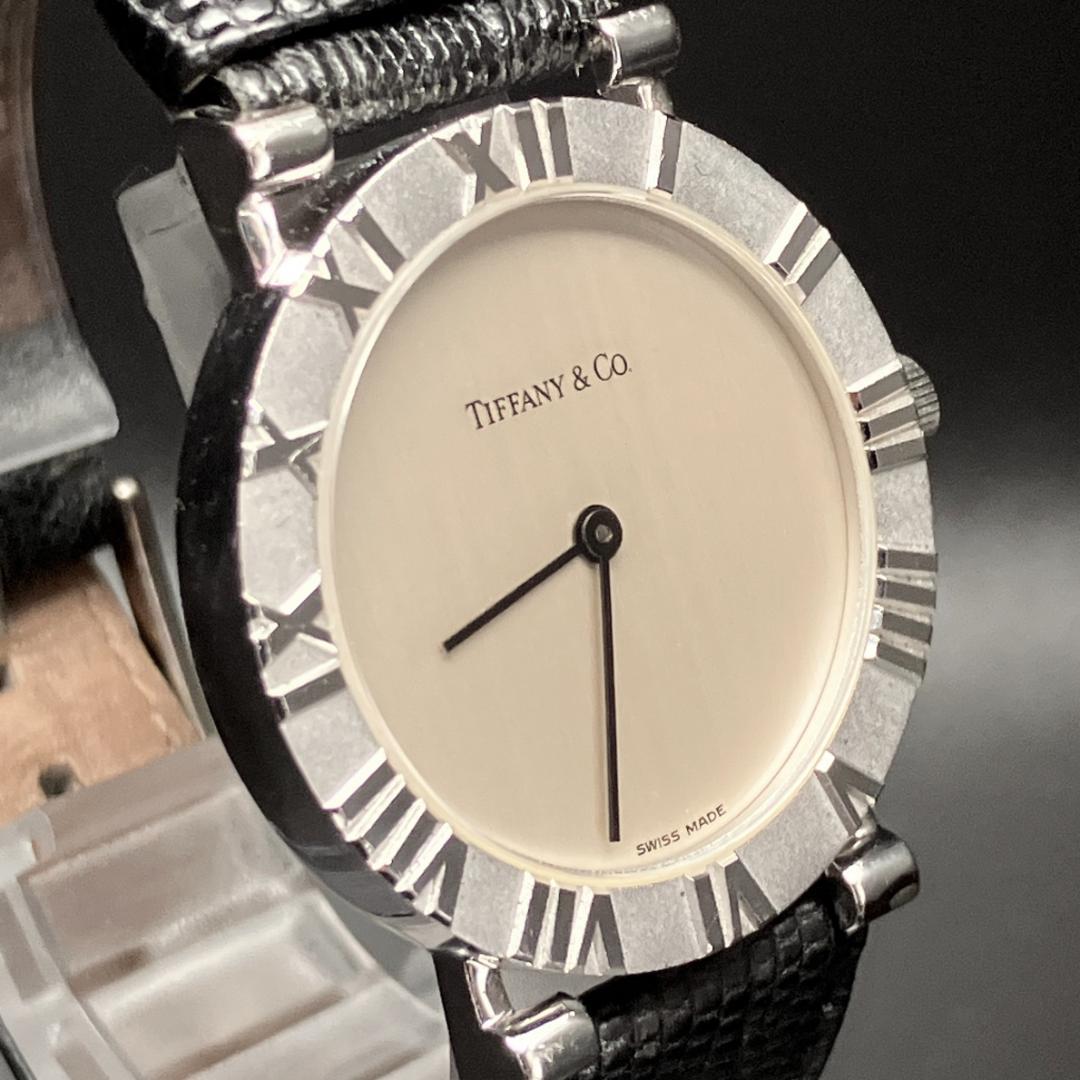 【新品電池/稼働】ティファニー アトラス 腕時計 シルバー925 リザードベルト