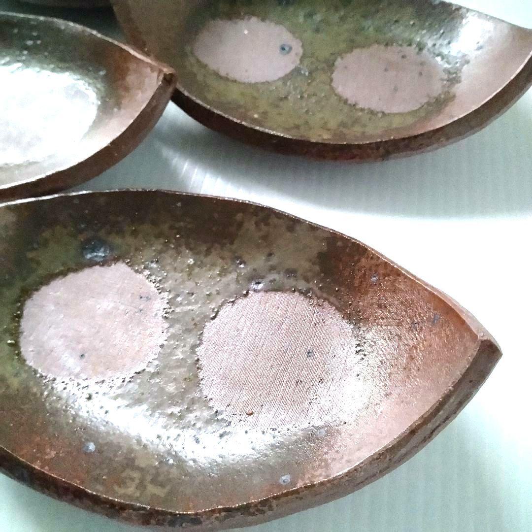 ② 備前焼 北大路魯山人写し 三つ足 舟形 長皿 和食器 足付き 4